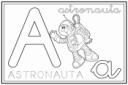 ilustracion Letra A: astronauta
