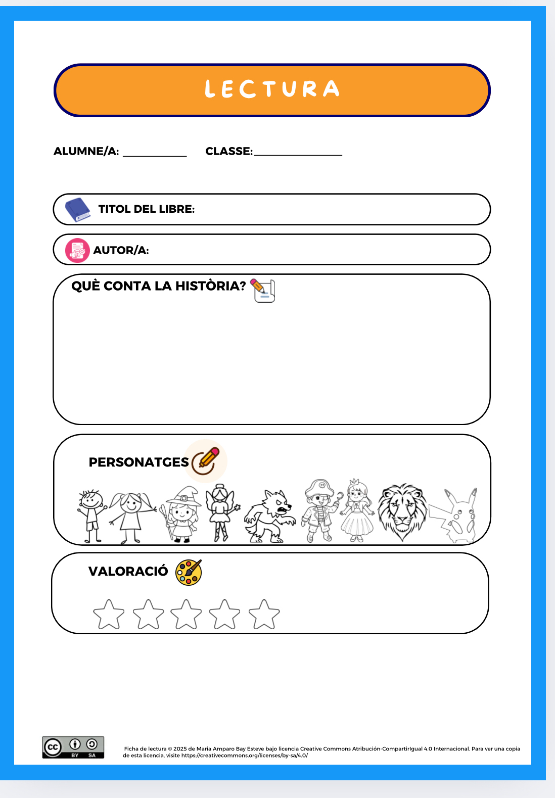 Fitxa de lectura adaptada