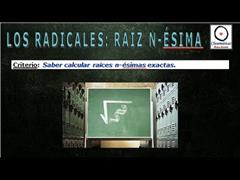 (Radicales) - Los Radicales: Raíces n-ésimas exactas