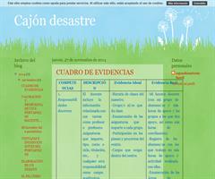 Cuadro de evidencias del e-portafolios de Raquel