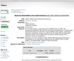 mOER: Mobile Open Educational Resources