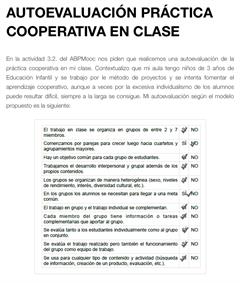 AUTOEVALUACIÓN DE LA PRÁCTICA COOPERATIVA EN CLASE