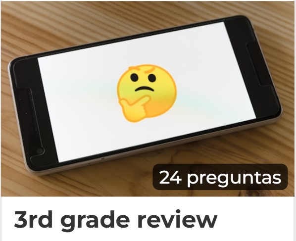 Imagen de portada del Kahoot con el texto "3rd grade review"