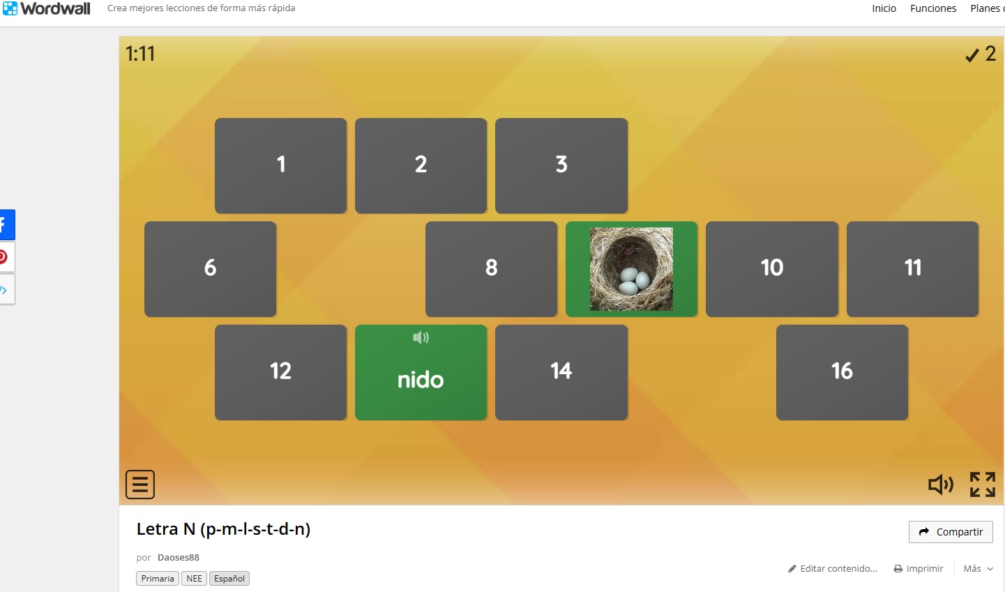 imagen memory letra N