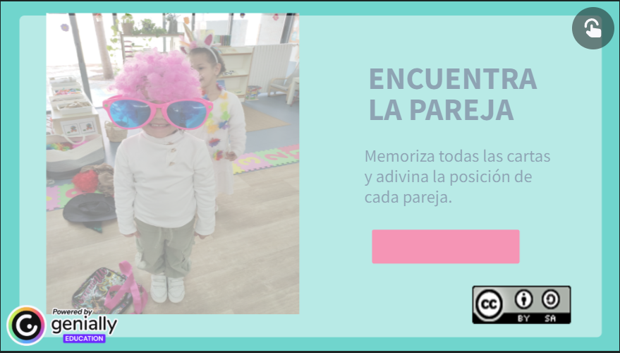Memory realizado con Geneally para niños y niñas de 4 años