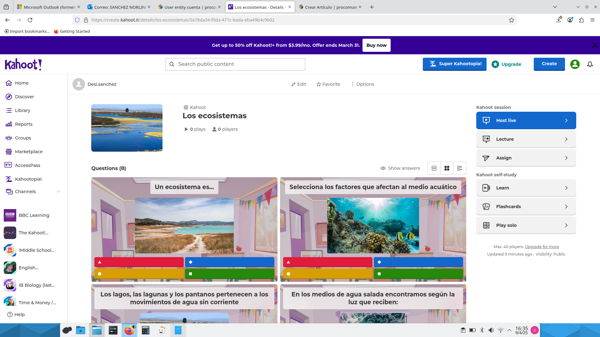 Ejemplo de preguntas cuestionario Kahoot