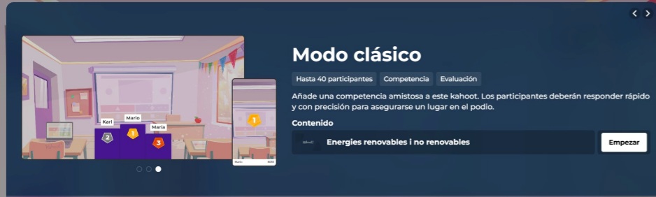 energies renovables i no renovables KAHOOT