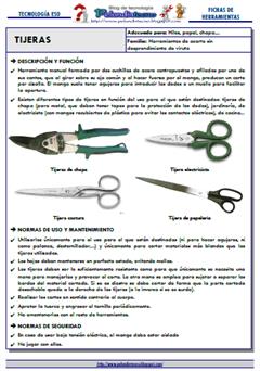 Tijeras: Ficha de Herramienta del Taller de Tecnologías