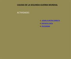 Actividades: Causas de la Segunda Guerra Mundial
