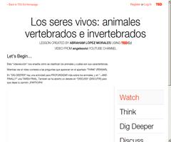 Videolección TEDed Animales vertebrados e invertebrados