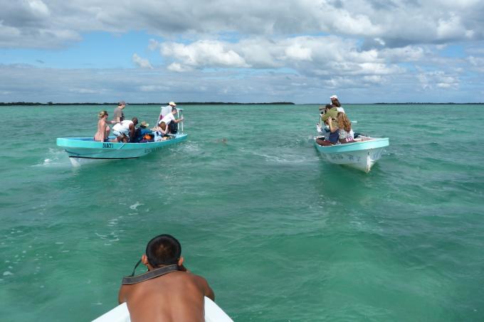 image Turistas en lanchas