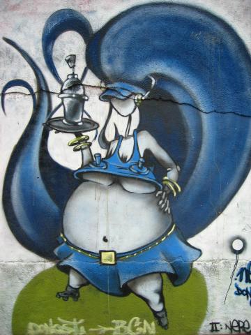 image Grafiti en el barrio de la Barceloneta, Barcelona