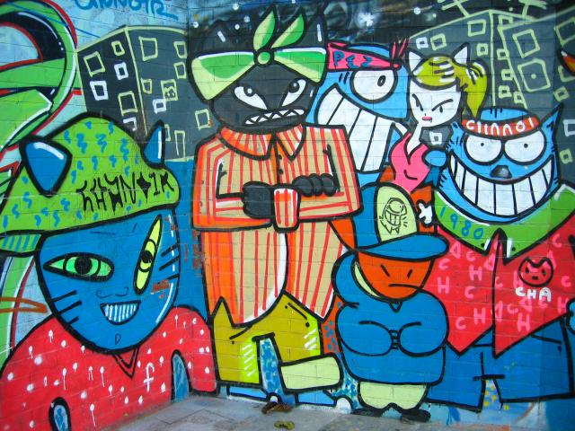 image Grafiti en el barrio de la Barceloneta, Barcelona