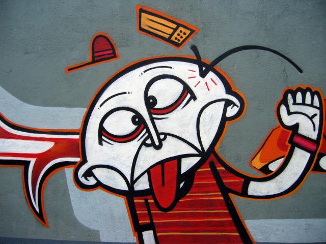 image Grafiti en la calle Tarragona, Barcelona