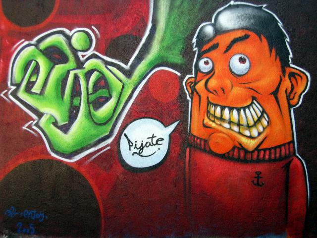 image Grafiti en la calle Tarragona, Barcelona