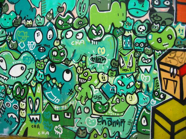 image Grafiti en el Parque de les Tres Chimeneas, Barcelona