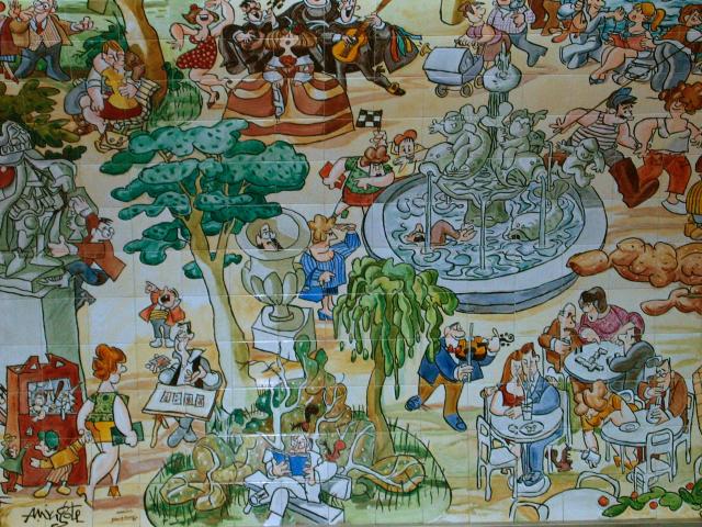 image Obra de Mingote en la estación de metro Retiro, Madrid