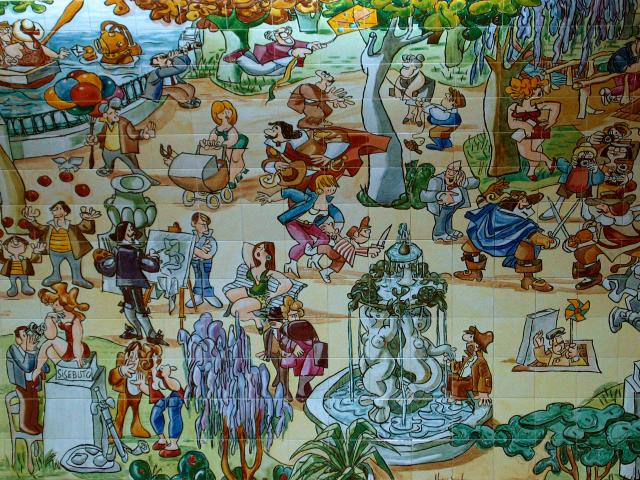 image Obra de Mingote en la estación de metro Retiro, Madrid