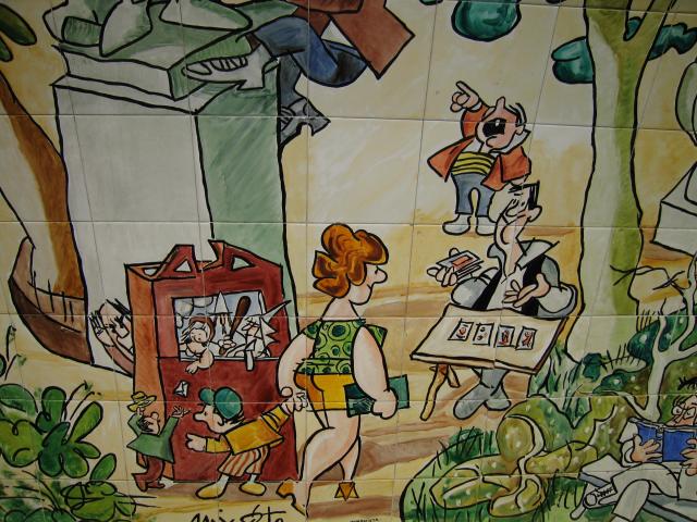 image Obra de Mingote en la estación de metro Retiro, Madrid
