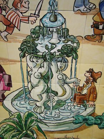 image Obra de Mingote en la estación de metro Retiro, Madrid