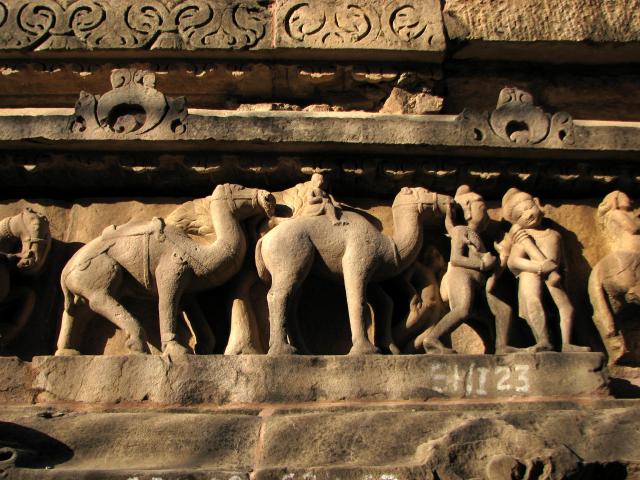 image Relieve de caravana de dromedarios, Khajuraho, India