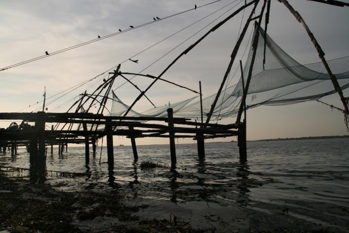image Redes chinas en Cochin, Kerala, India