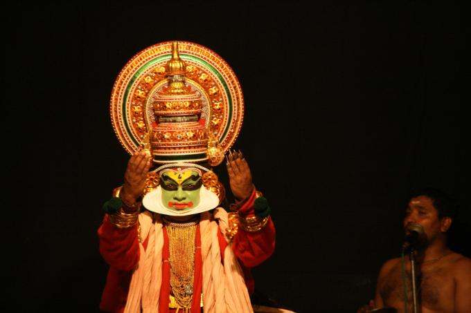 image Escena de representación de Kathakhali, Kerala, India