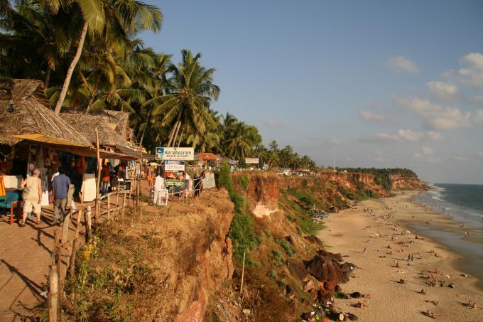 image Acantilado y playa de Varkala, Kerala, India