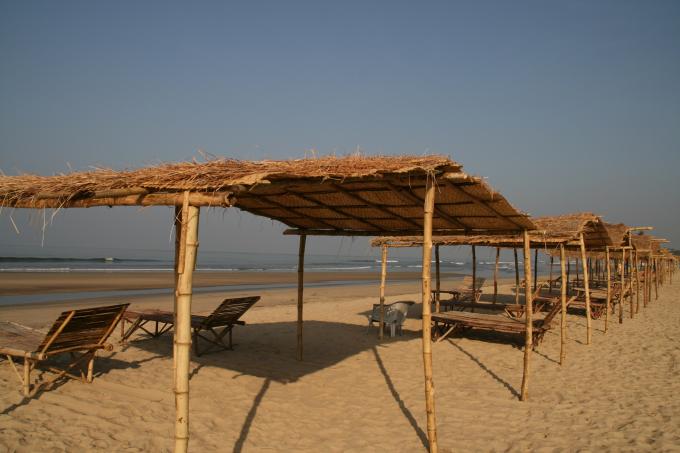 image Hamacas en la playa de Mandrem, Goa, India