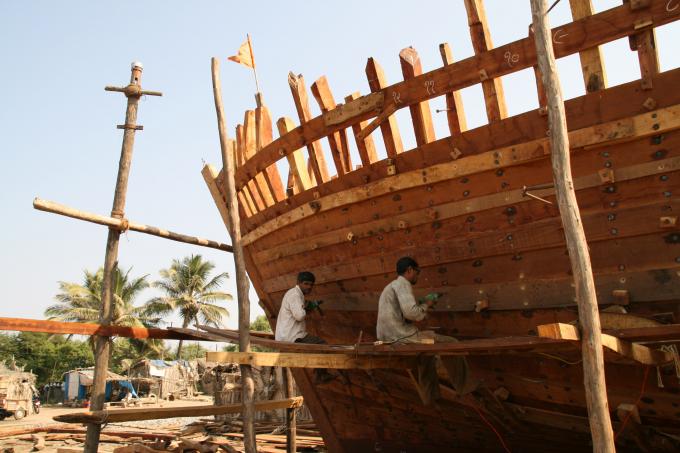 image Fabricación de embarcaciones, Isla de Diu, India