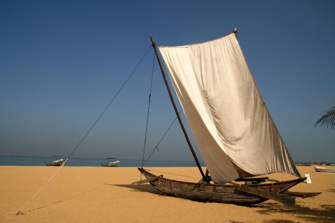 image Catamarán de vela cuadrada en Negombo, Sri Lanka