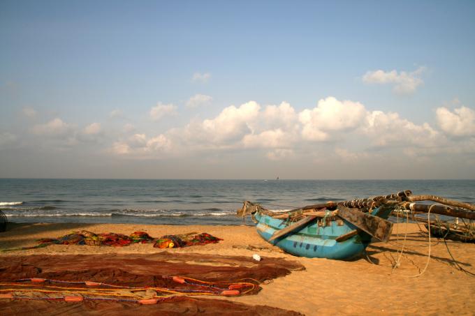 image Catamarán y redes en la orilla, Negombo, Sri Lanka
