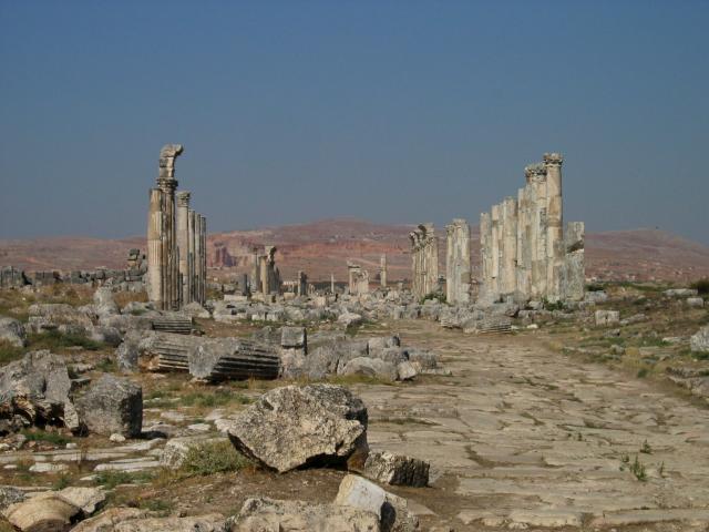 image Calzada romana, Apamea, junto al río Orontes, Siria