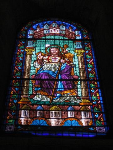 image San Iago en una de las vidrieras de la Catedral de Santiago de Compostela, A Coruña, Galicia