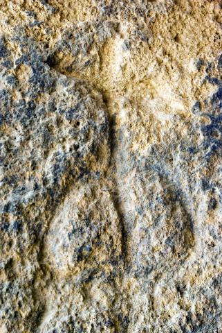 image Detalle de uno de los símbolos tallados a la entrada del Dolmen de Menga, en Antequera, Málaga