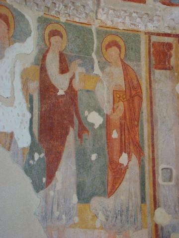 image Pinturas de los apóstoles en la ermita de San Pelayo, Perazancas, Palencia