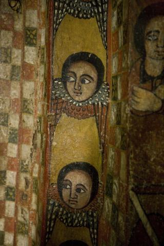 image Detalle del techo decorado con querubines, monasterio Debre Birhan Selassie, Etiopía