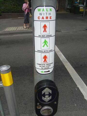 image Letrero explicativo de un semáforo, Melbourne, Australia