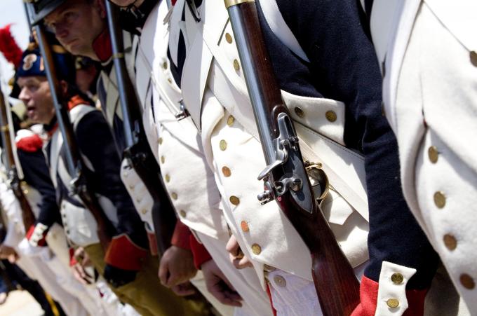 image Recreación de la Guerra de la Independencia en Segovia: Detalle de soldados de las tropas francesas