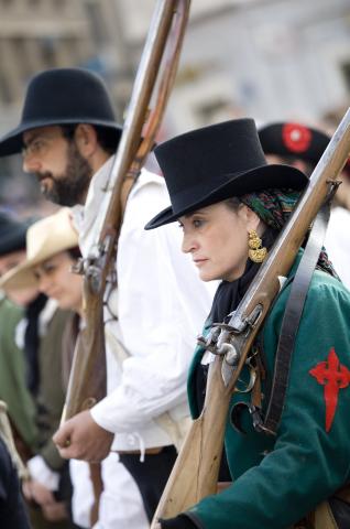image Recreación de la Guerra de la Independencia en Segovia: Civiles gallegos organizados militarmente para defender Segovia de las tropas napoleónicas