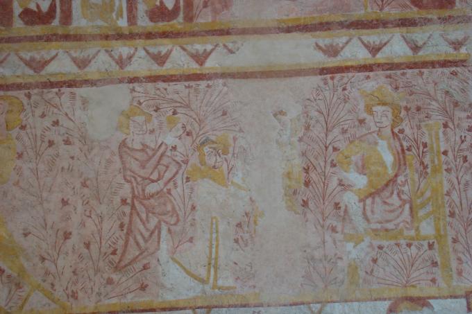 image Judíos ante Herodes, fresco  de la iglesia de Notre Dame en Antigny, Francia