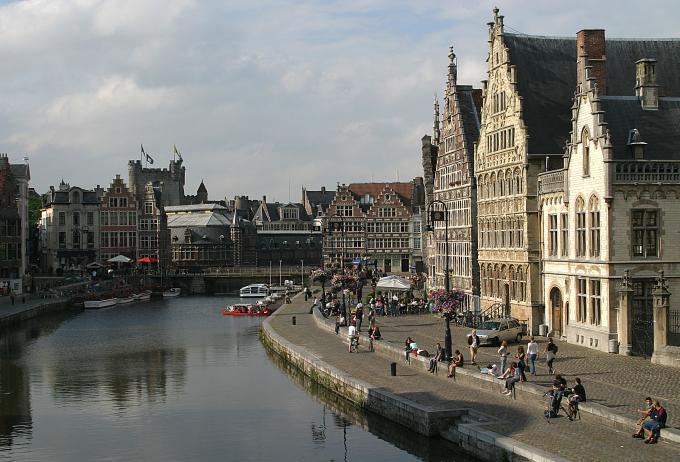 image El Graslei, desde el Puente de San Miguel, Gante, Bélgica
