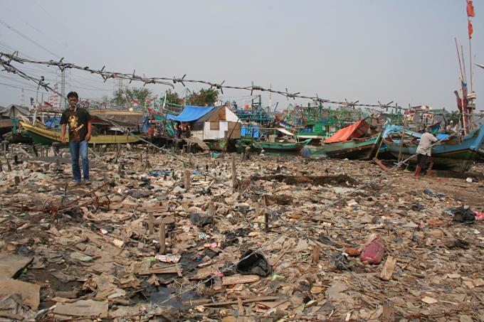 image Viviendas en el embarcadero, Jakarta, Indonesia