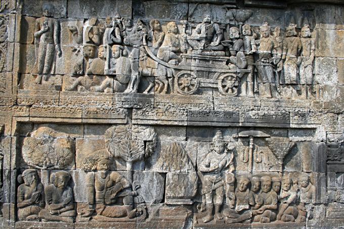 image Detalle de relieves, Templo Borobudur de Jogyakarta, Indonesia