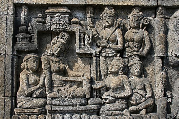 image Detalle de relieves, Templo Borobudur de Jogyakarta, Indonesia
