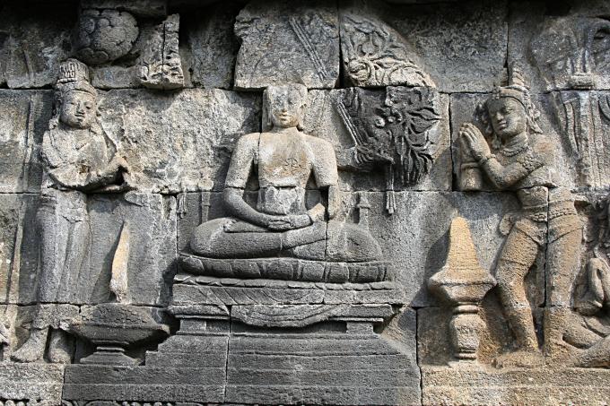 image Detalle de relieves, Templo Borobudur de Jogyakarta, Indonesia