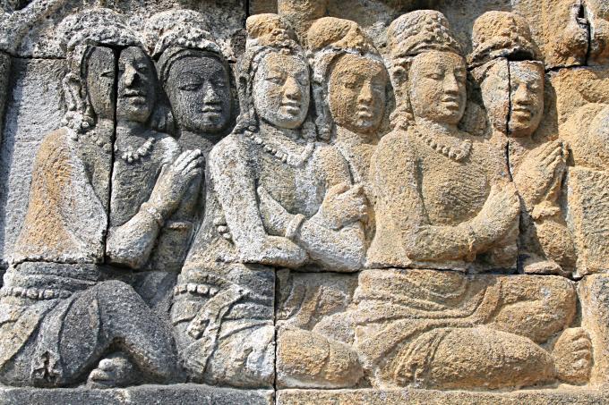 image Detalle de relieves, Templo Borobudur de Jogyakarta, Indonesia