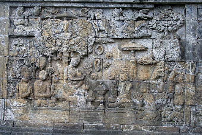 image Detalle de relieves, Templo Borobudur de Jogyakarta, Indonesia