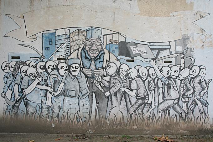 image Pintada política en Bellas Artes, Jogyakarta, Indonesia