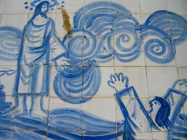 image Cerámica de la fachada de la Iglesia de San Xoaquiño, Isla de Ons, Pontevedra